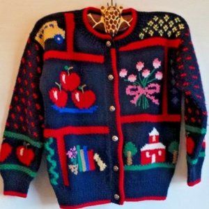 Vintage One of a Kind Shirley Duffy wool Cardigan